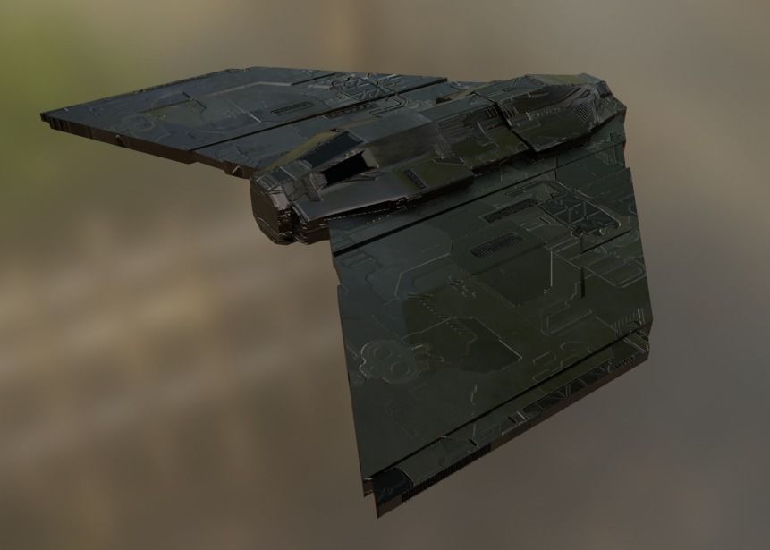 Spaceship - Pirate Fighter Low-poly 3D model_2