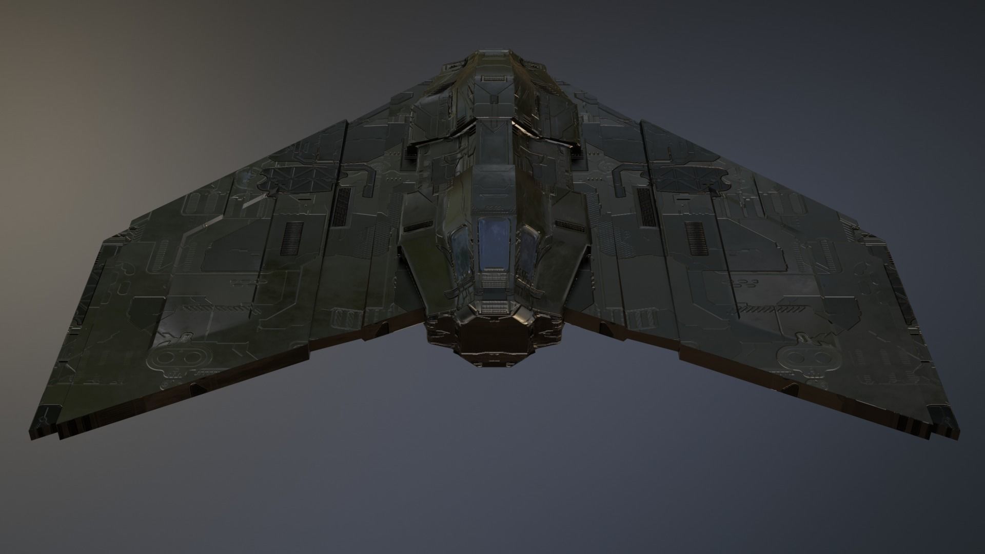 Spaceship - Pirate Fighter Low-poly 3D model_3