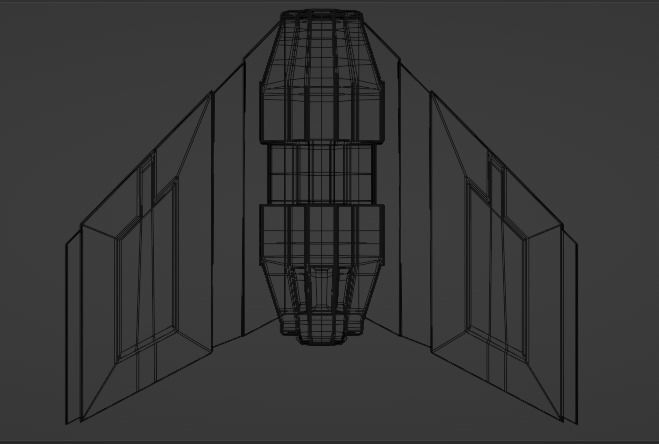 Spaceship - Pirate Fighter Low-poly 3D model_5