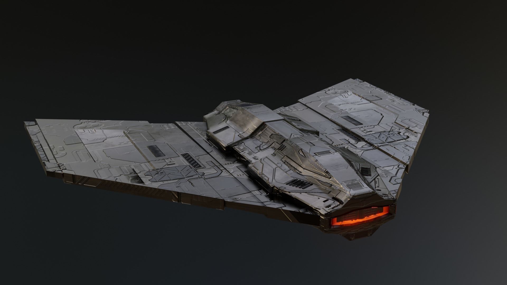 Spaceship - Pirate Fighter Low-poly 3D model_8