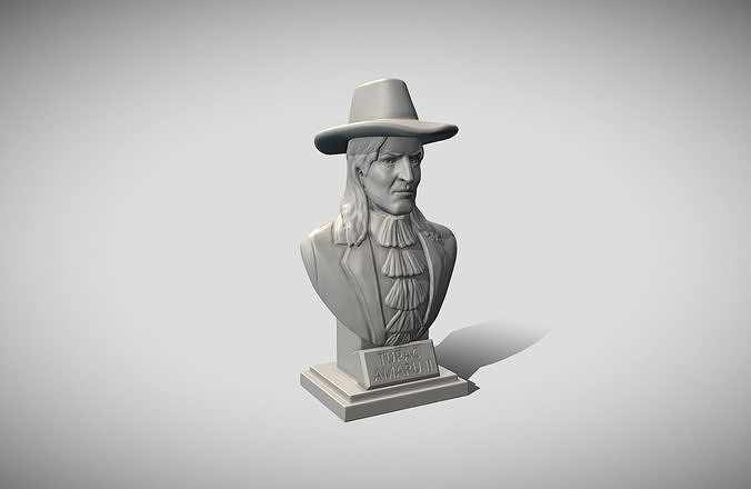 Bust of T Pac Amaru II for 3D Print 3D print model