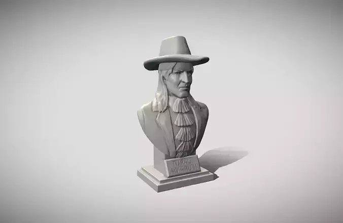 Bust of T Pac Amaru II for 3D Print 3D print model