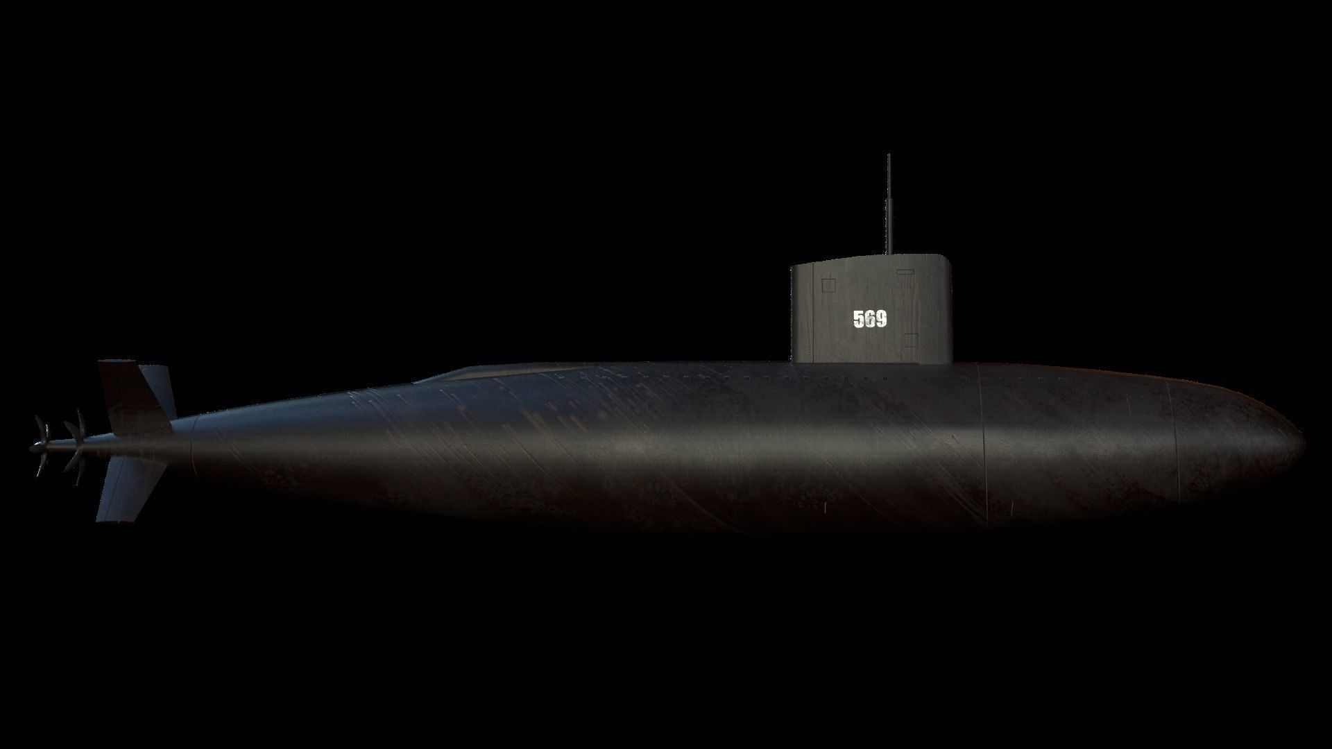 USS Albacore Submarine Low-poly 3D model_4