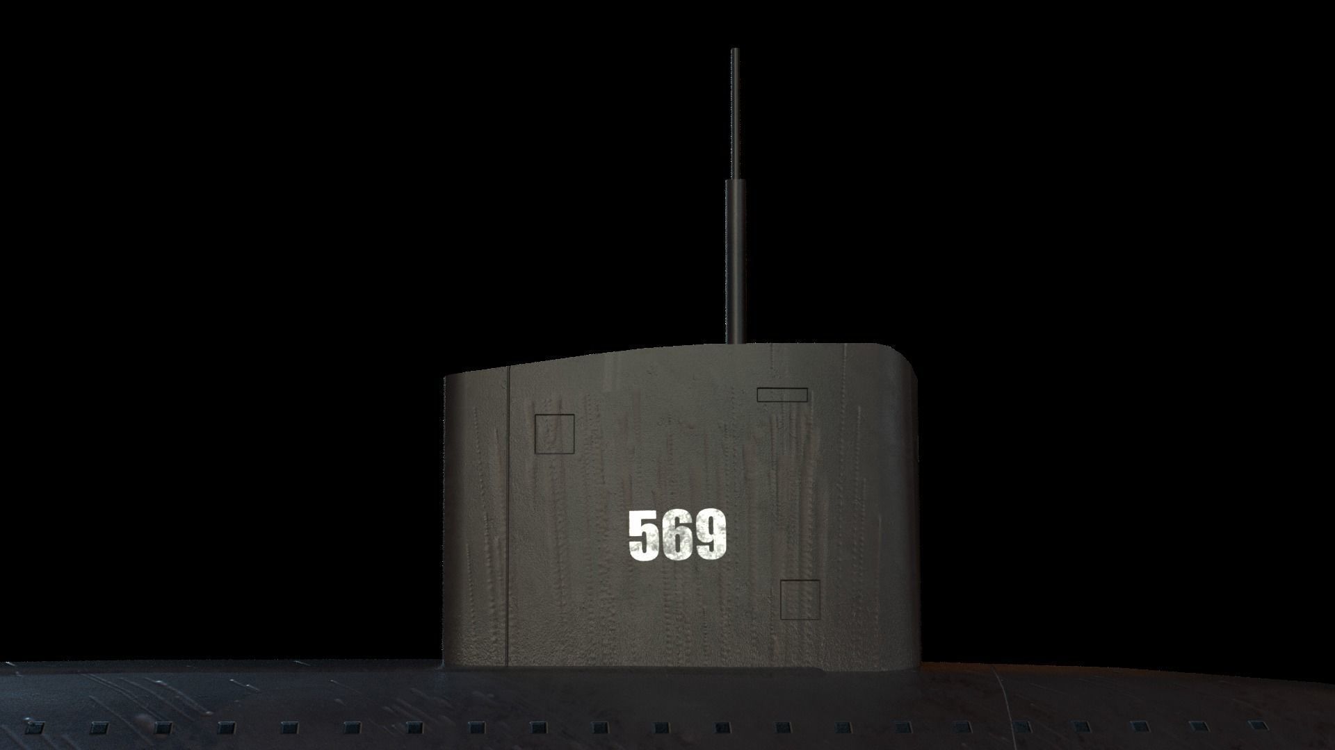 USS Albacore Submarine Low-poly 3D model_6