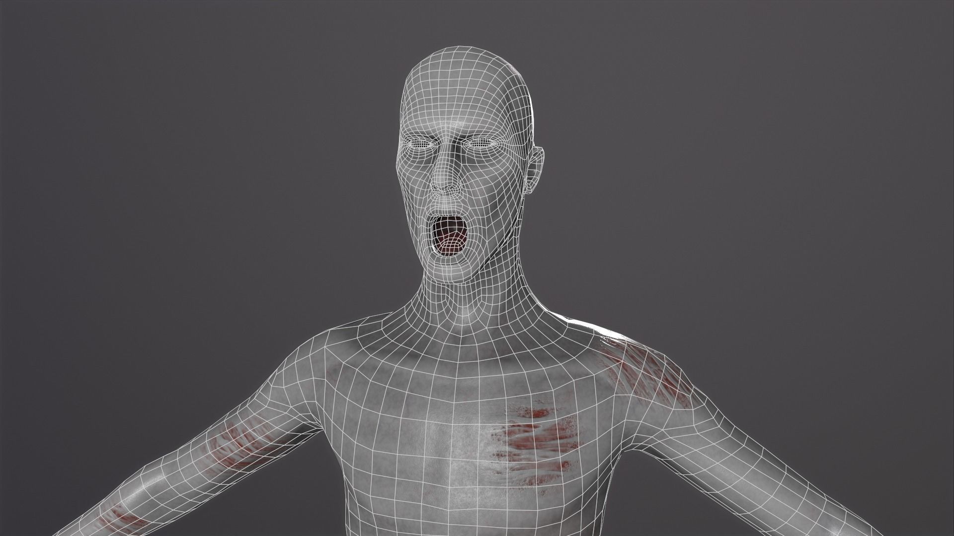 Zombie Character Rigged Low-poly 3D model_3