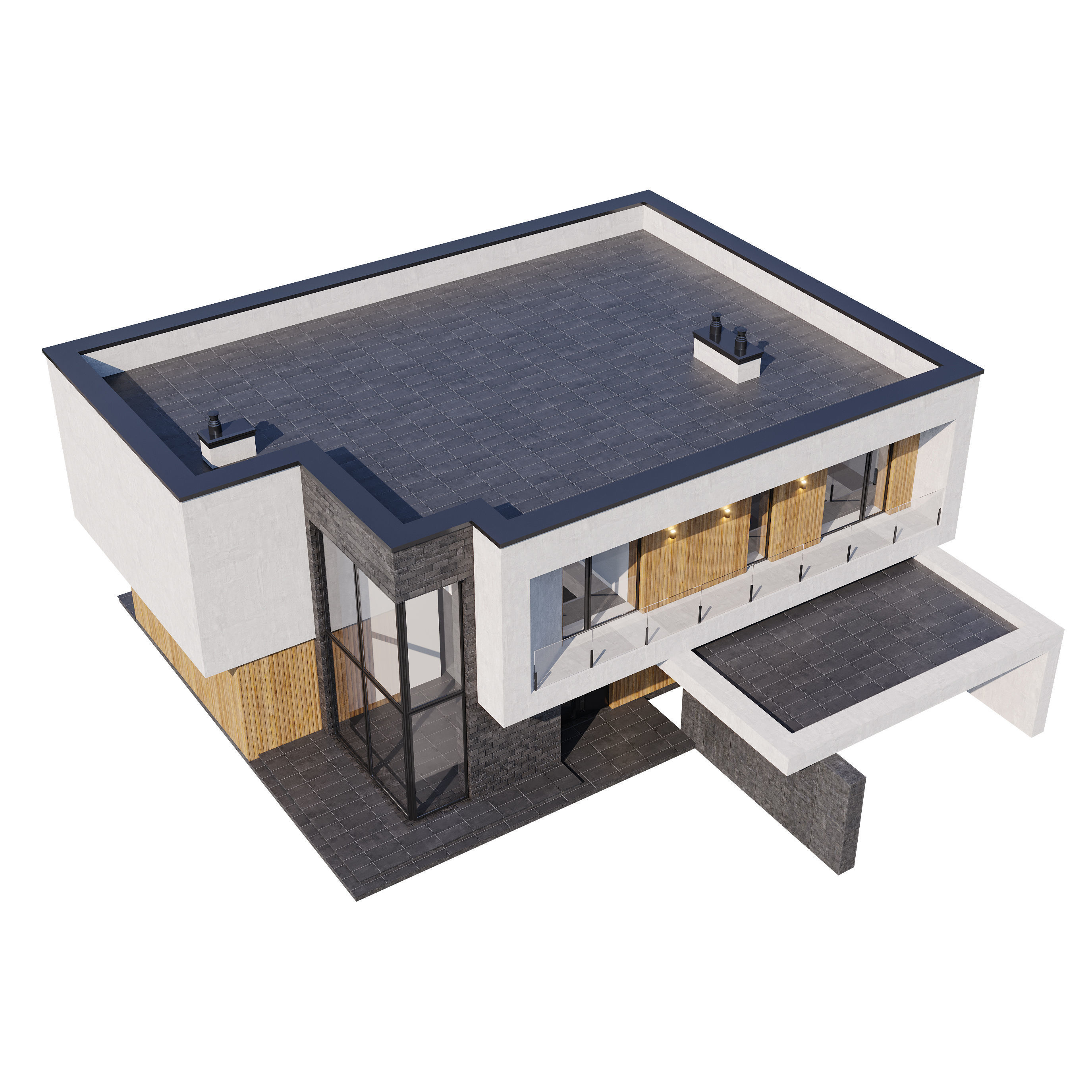 Modern house v78 3D model_4