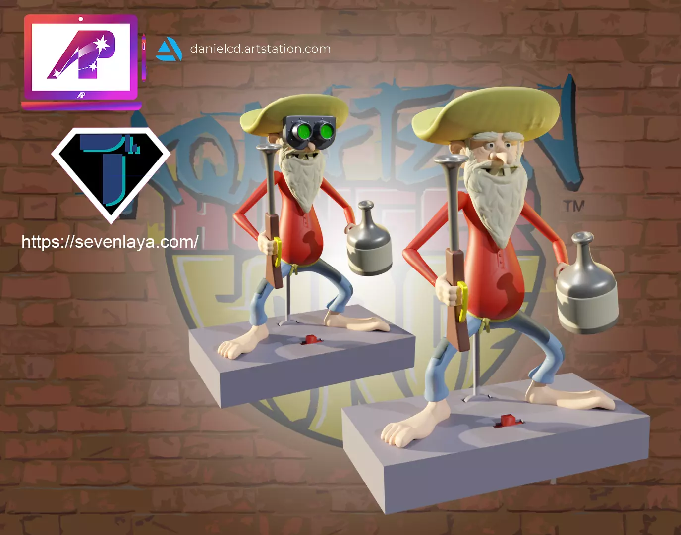 AquaTeen Jiggle Billy with night vision goggles 3D print model_0