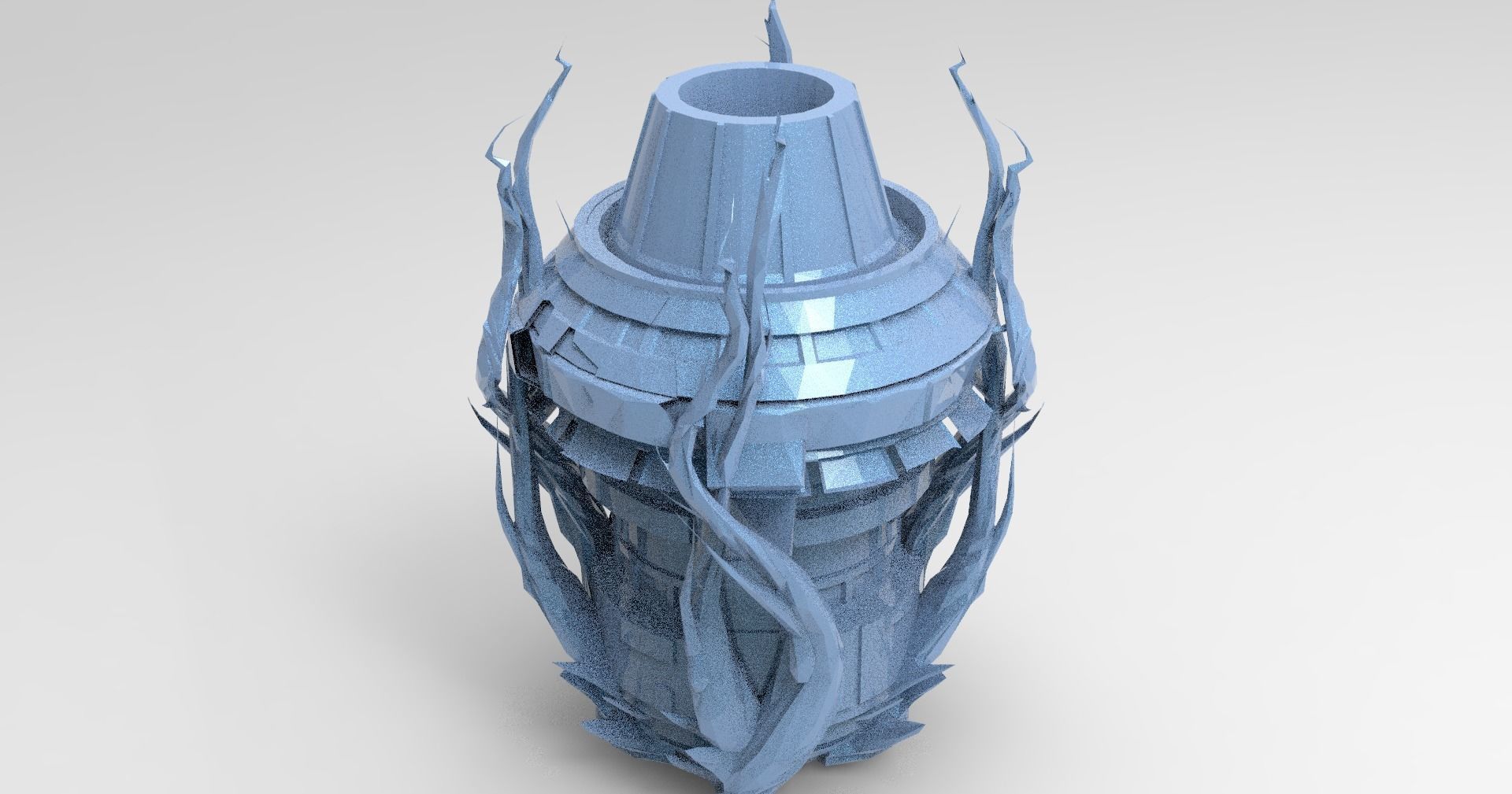 Cthulhu ocean Sci fi Towers collection Low-poly 3D model_16