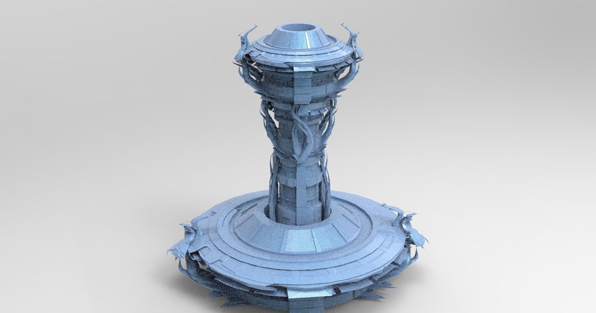 Cthulhu ocean Sci fi Towers collection Low-poly 3D model_4