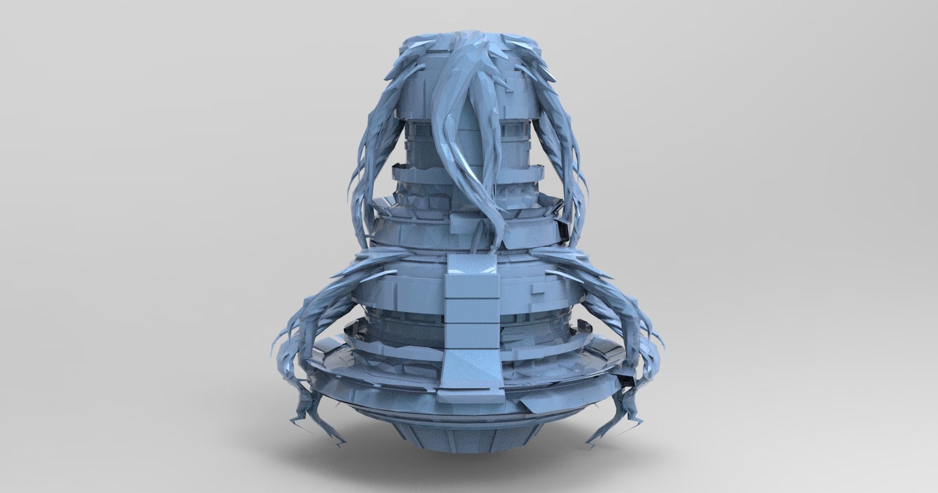 Cthulhu ocean Sci fi Towers collection Low-poly 3D model_8