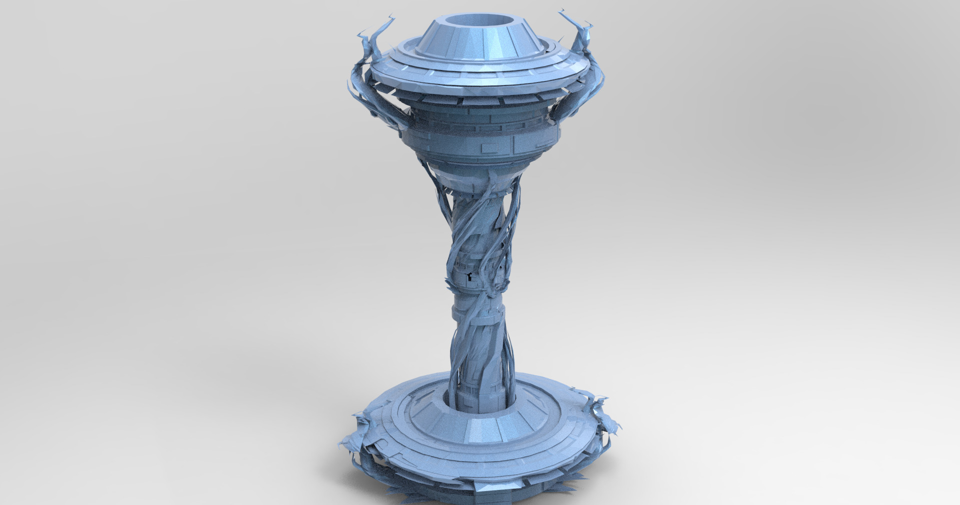 Cthulhu ocean Sci fi Towers collection Low-poly 3D model_20