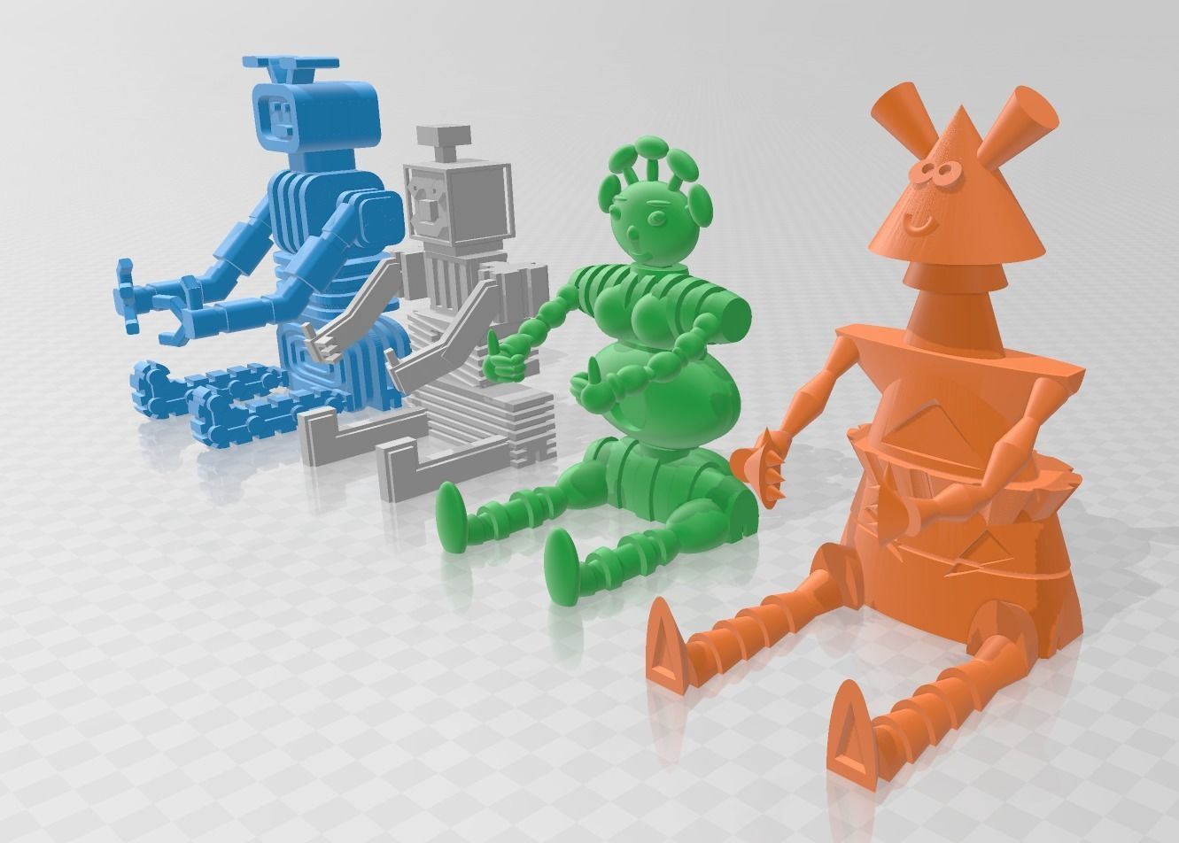4 Robots Remote Control Support 3D print model_1