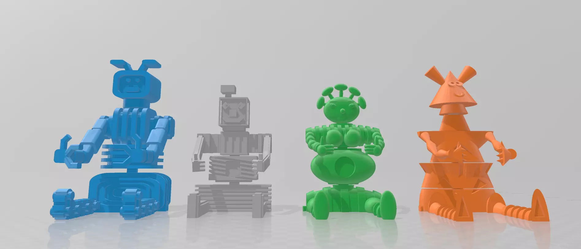 4 Robots Remote Control Support 3D print model_0