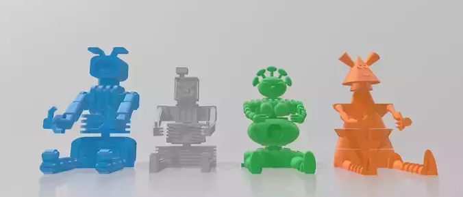4 Robots Remote Control Support 3D print model