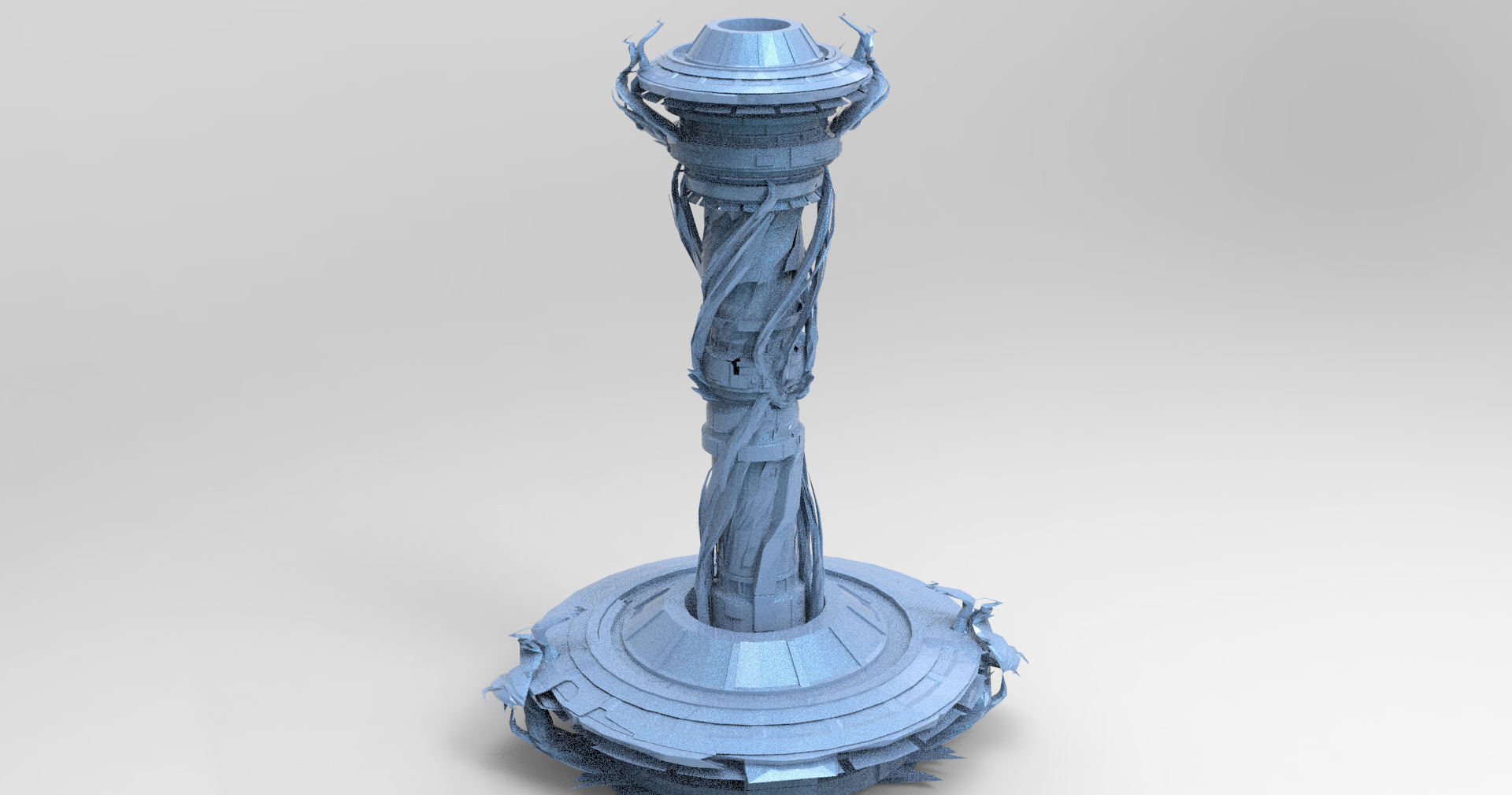 Cthulhu ocean Sci fi Towers collection full  Low-poly 3D model_3