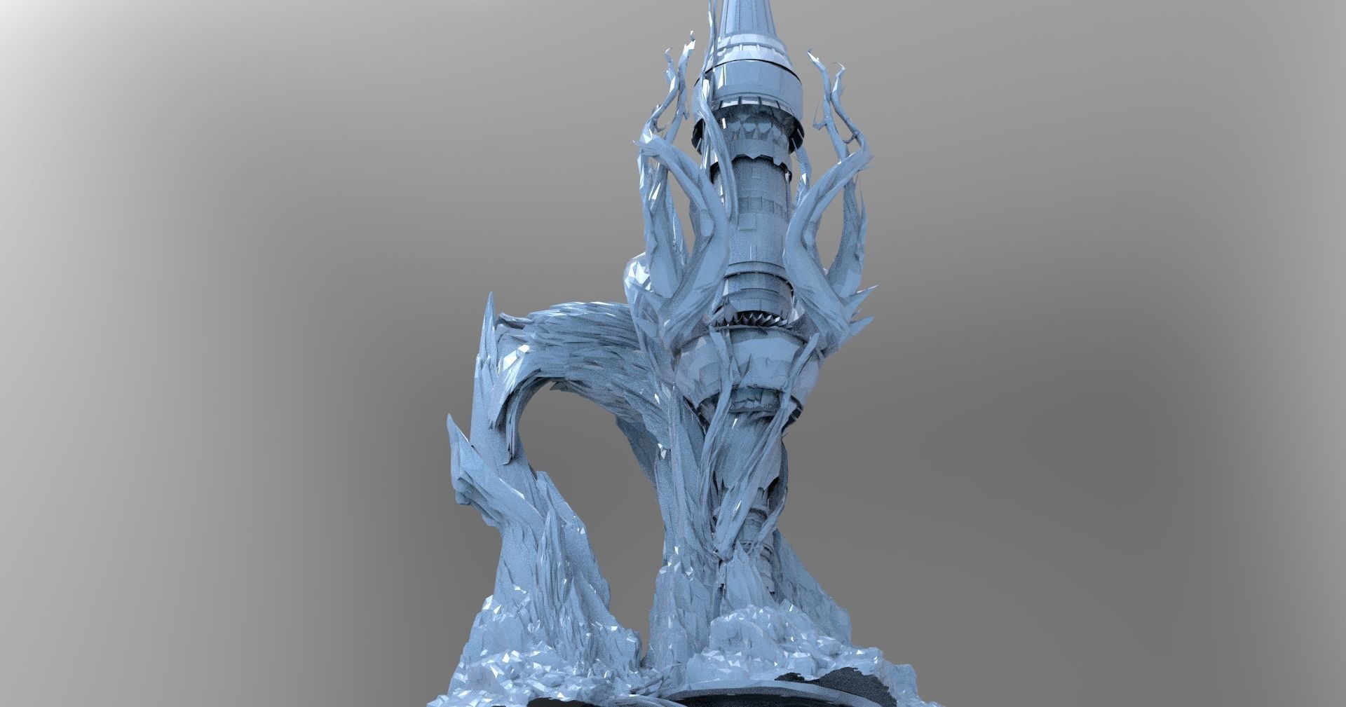 Cthulhu ocean Sci fi Towers collection full  Low-poly 3D model_5