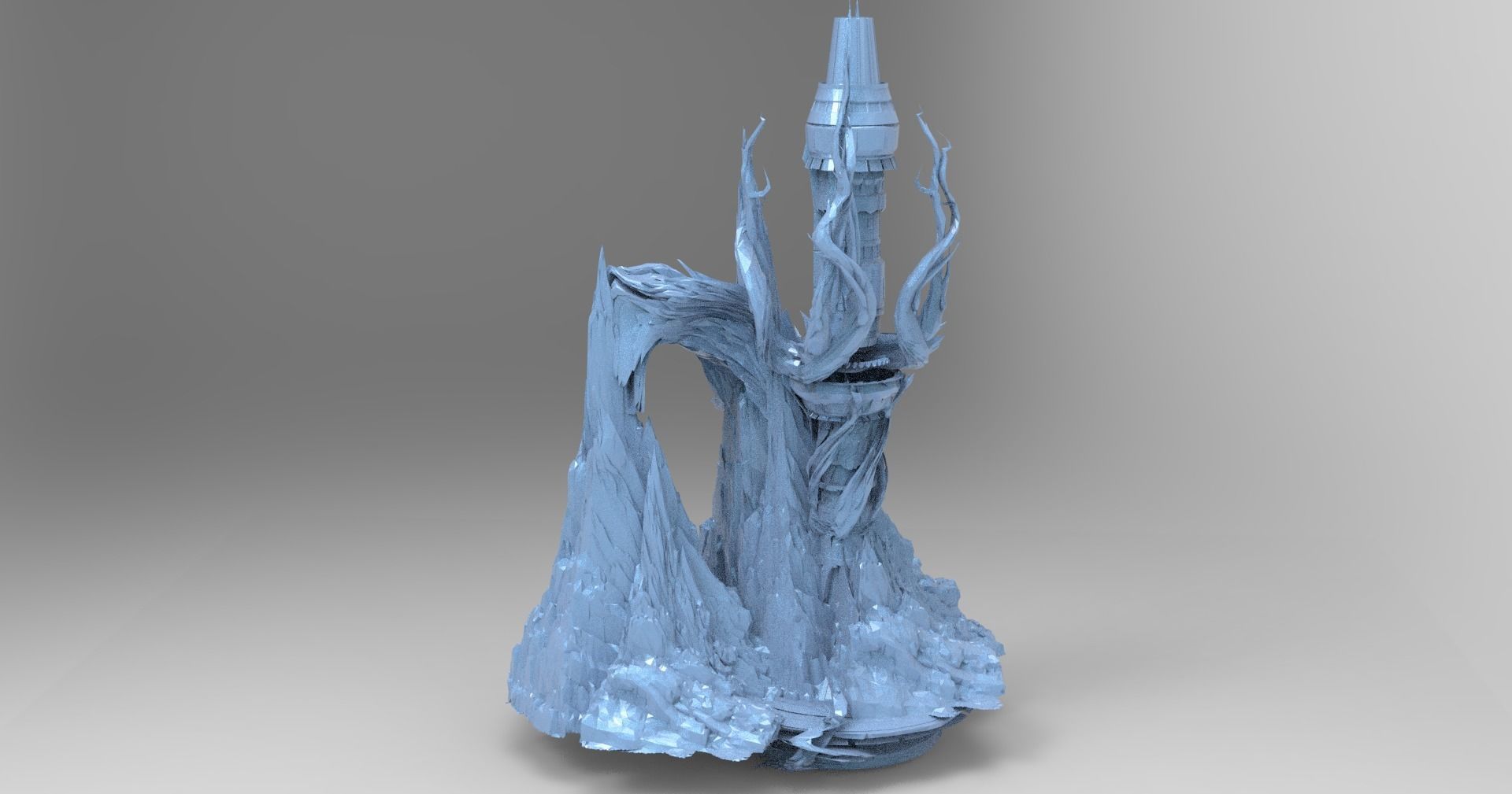 Cthulhu ocean Sci fi Towers collection full  Low-poly 3D model_8