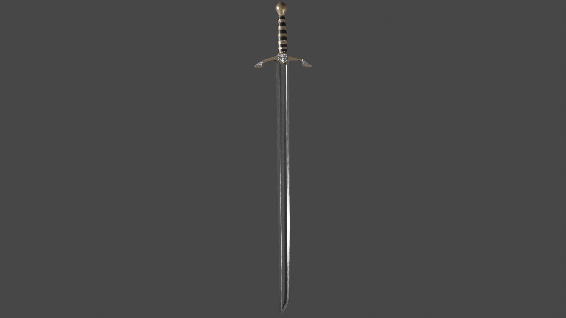 Langsax sword with Excalibur handle Low-poly 3D model_7