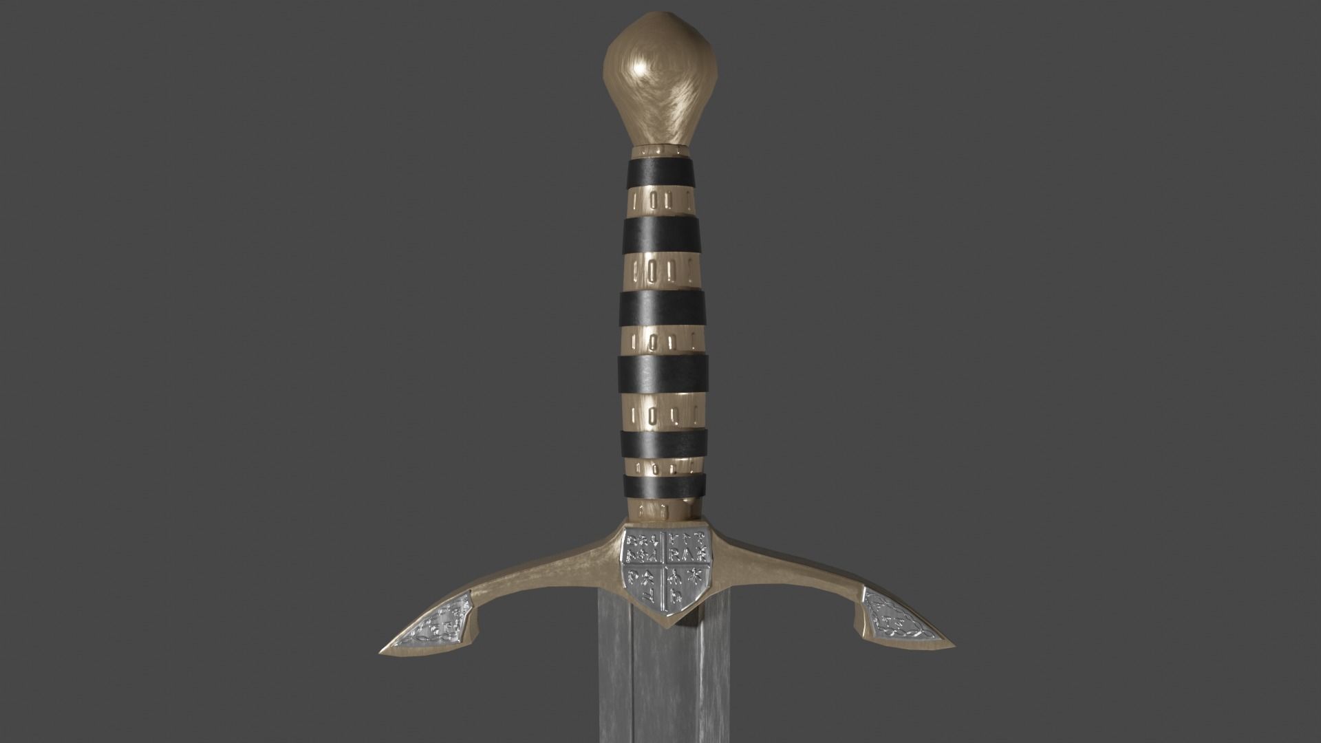 Langsax sword with Excalibur handle Low-poly 3D model_8