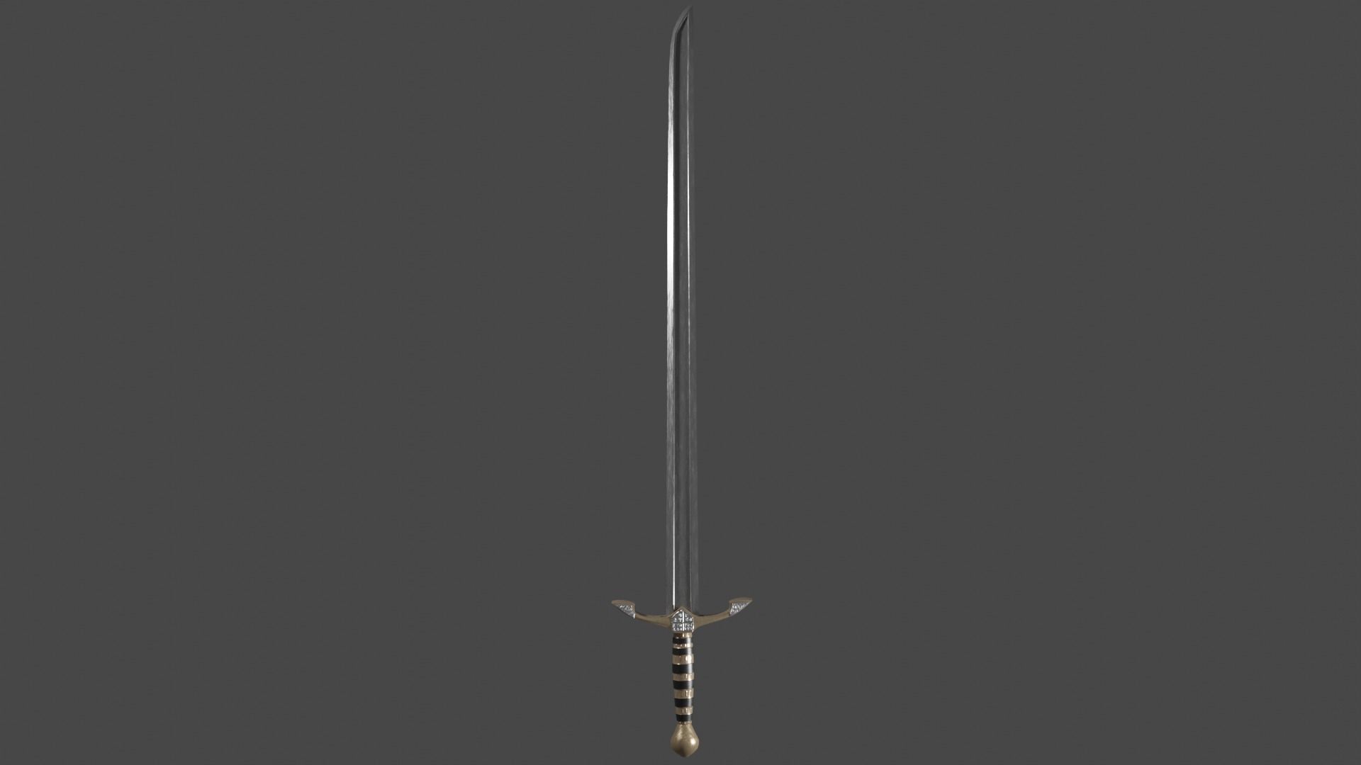 Langsax sword with Excalibur handle Low-poly 3D model_6