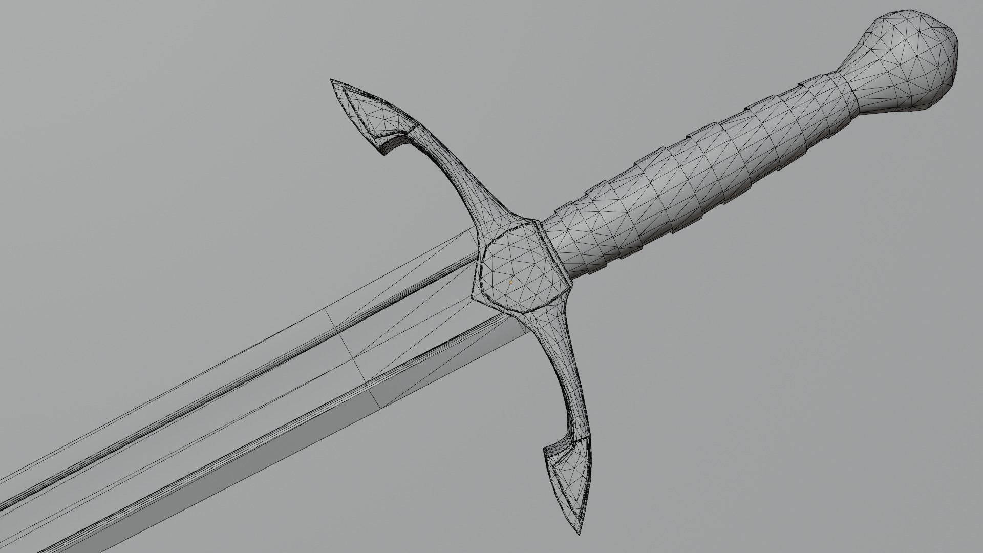 Langsax sword with Excalibur handle Low-poly 3D model_13