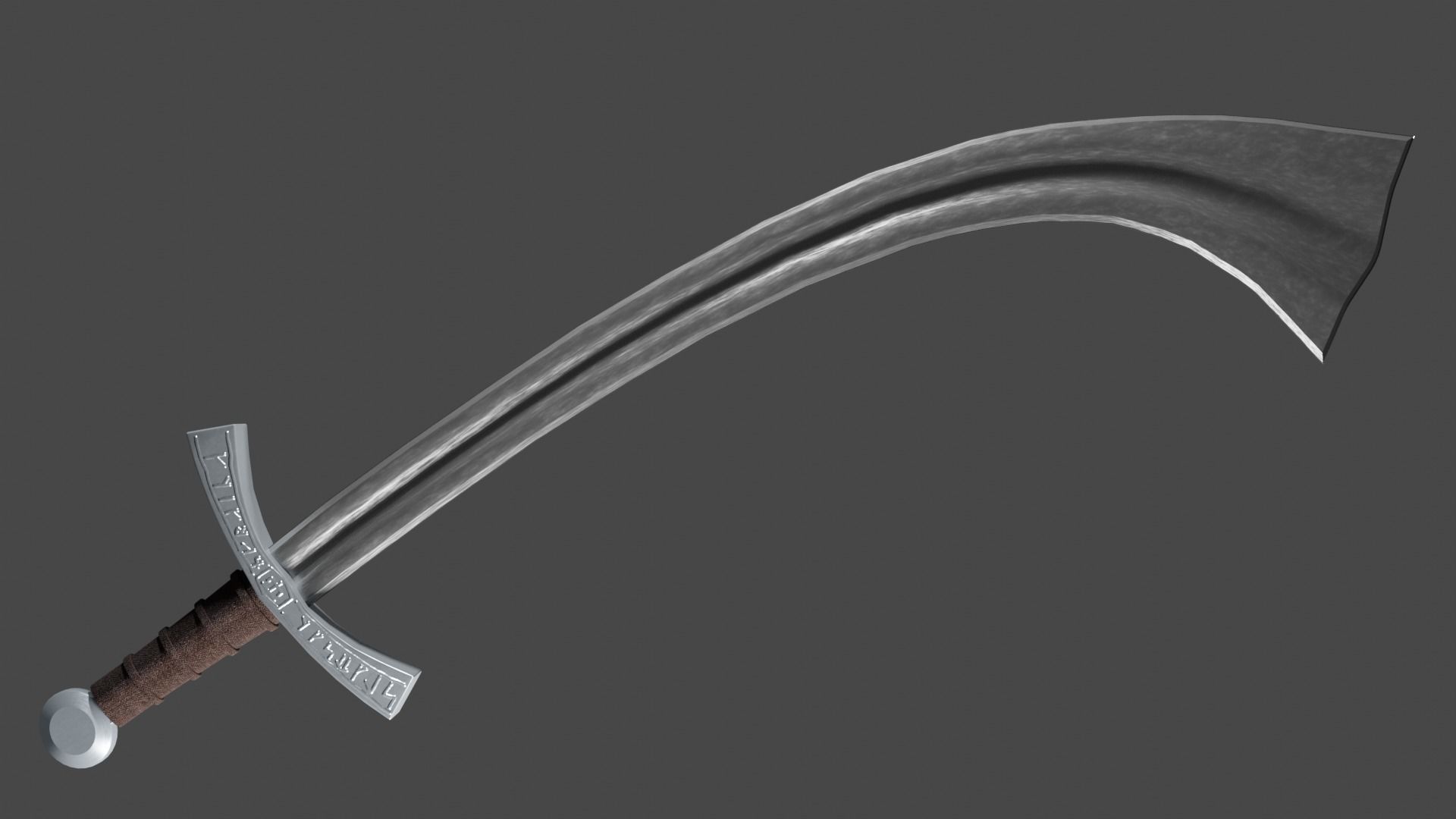 Khora sword with Falchion handle Low-poly 3D model_2