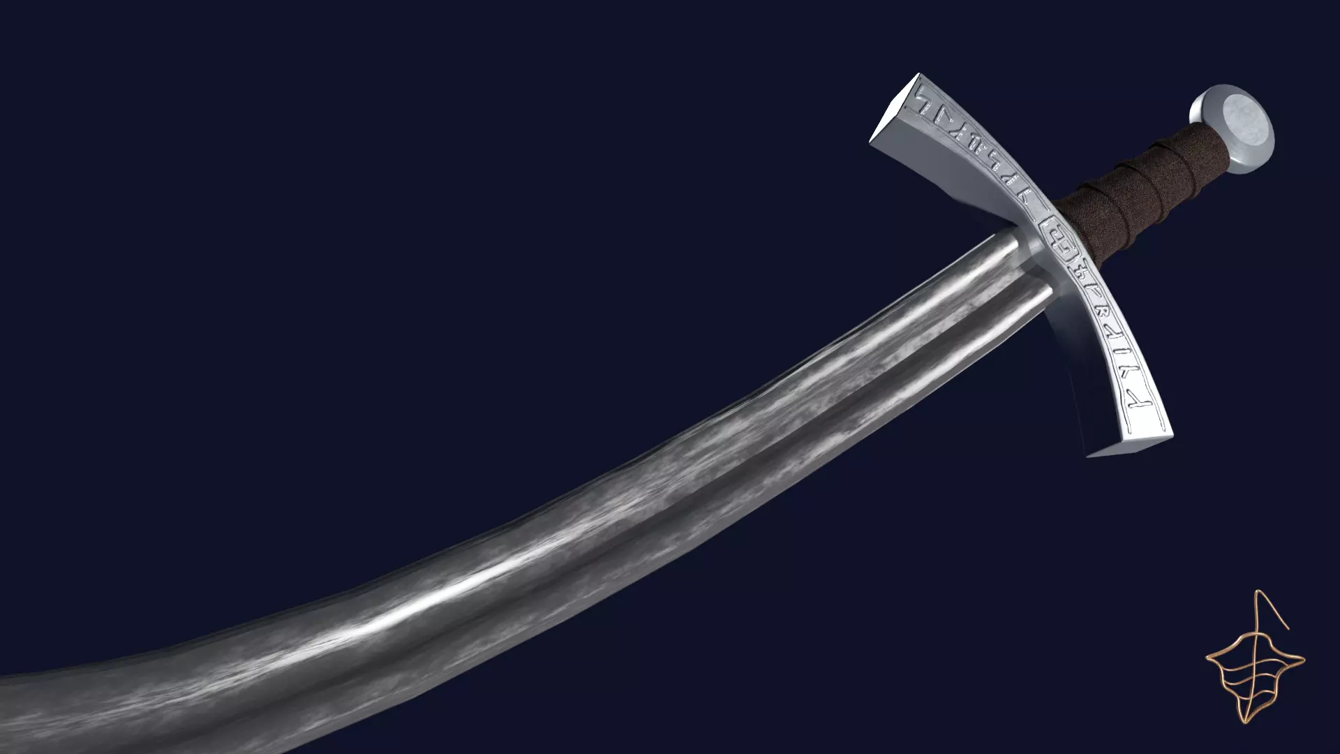 Khora sword with Falchion handle Low-poly 3D model_0