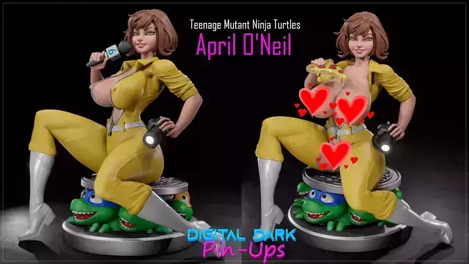 April ONeil with NSFW version and Miniatures  3D print model