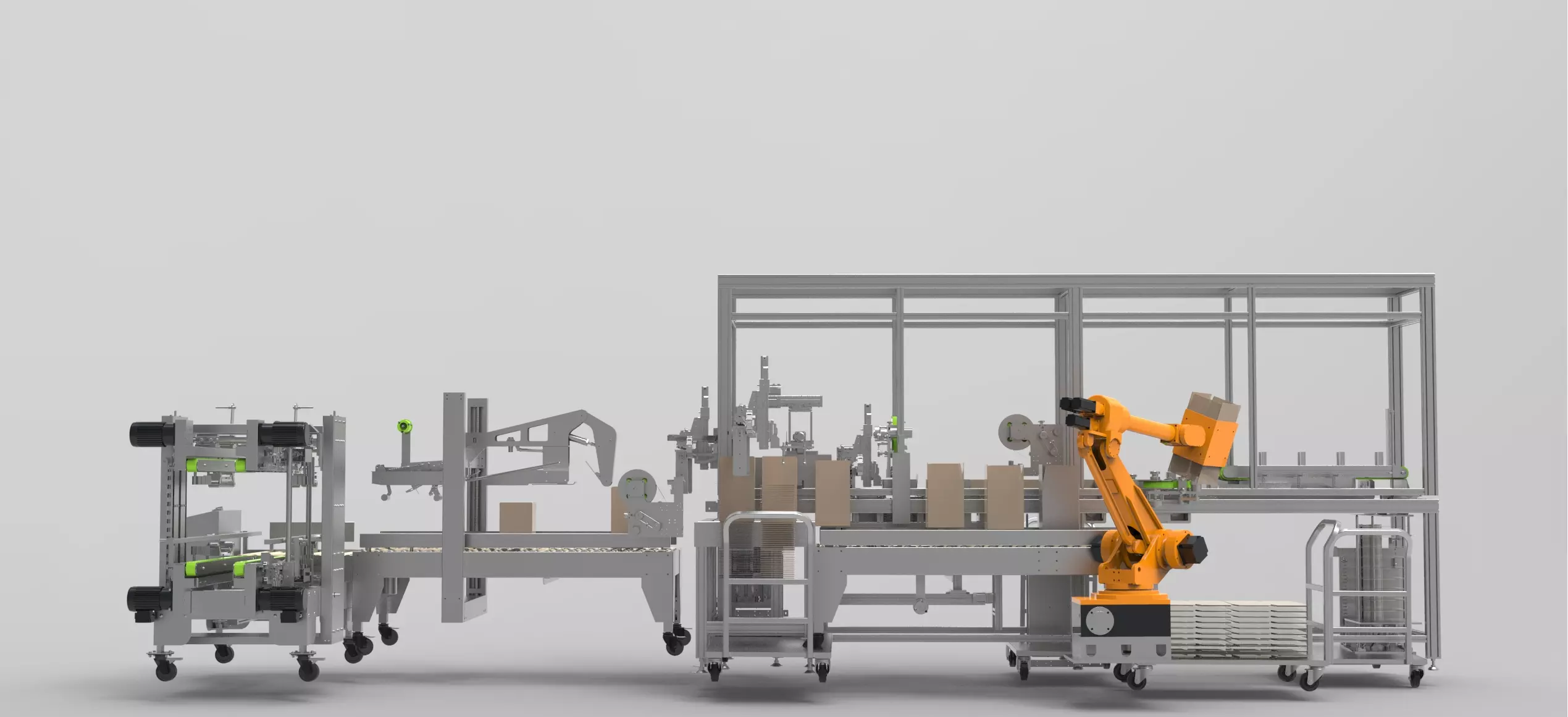Packaging machine production process line 3D model