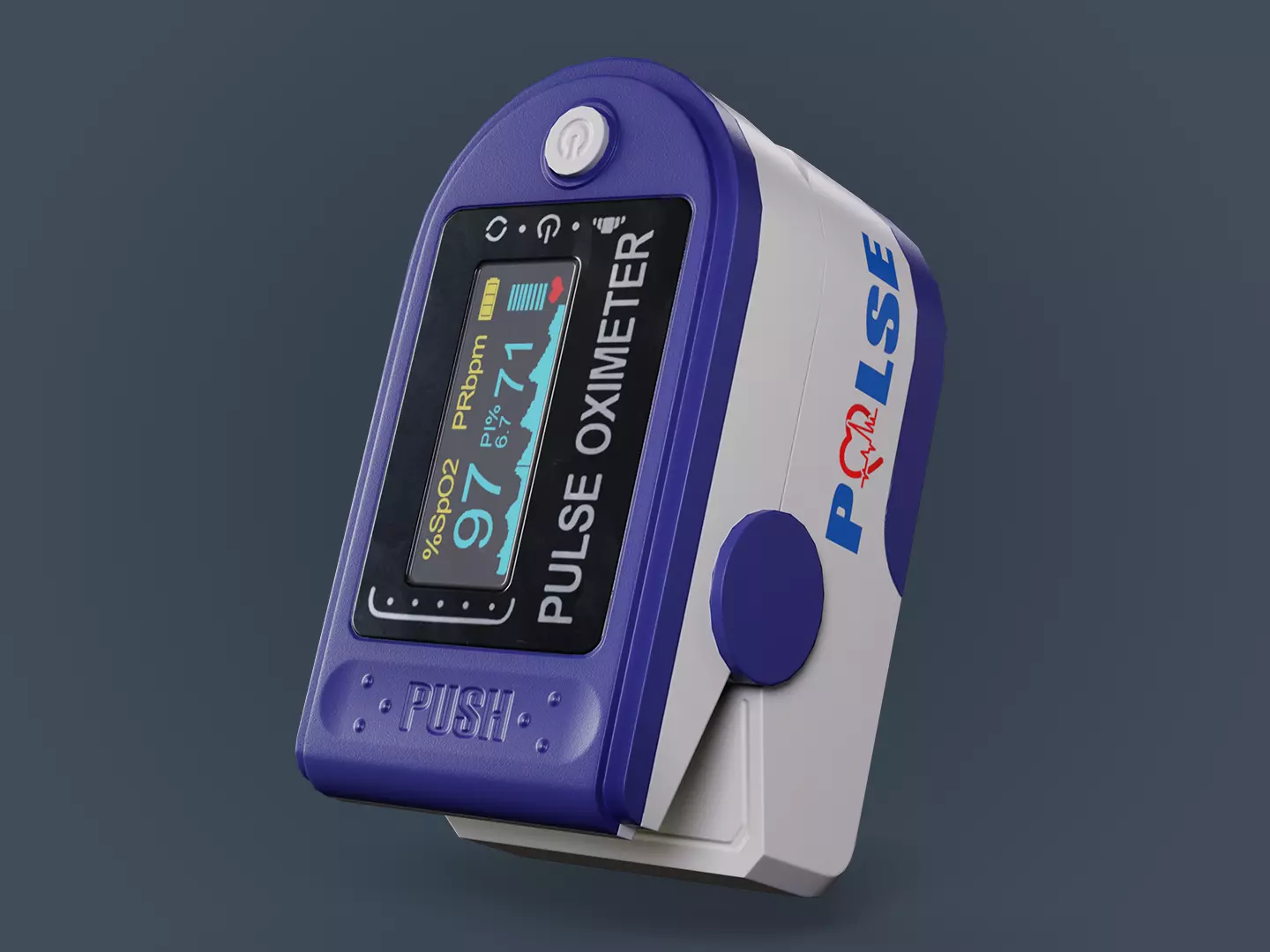Finger Pulse Oximeter Low-poly 3D model