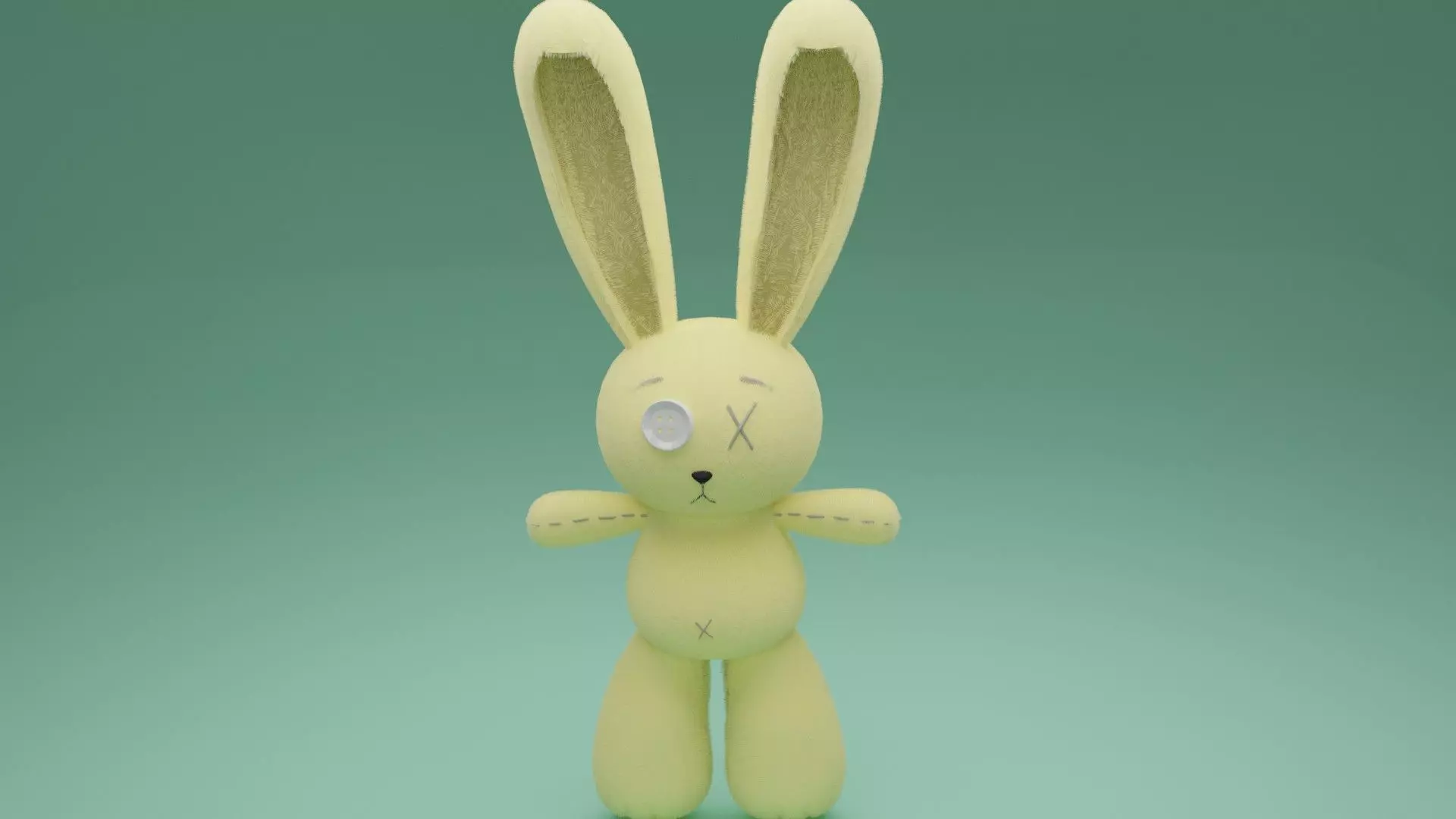Bunny doll Free low-poly 3D model_0