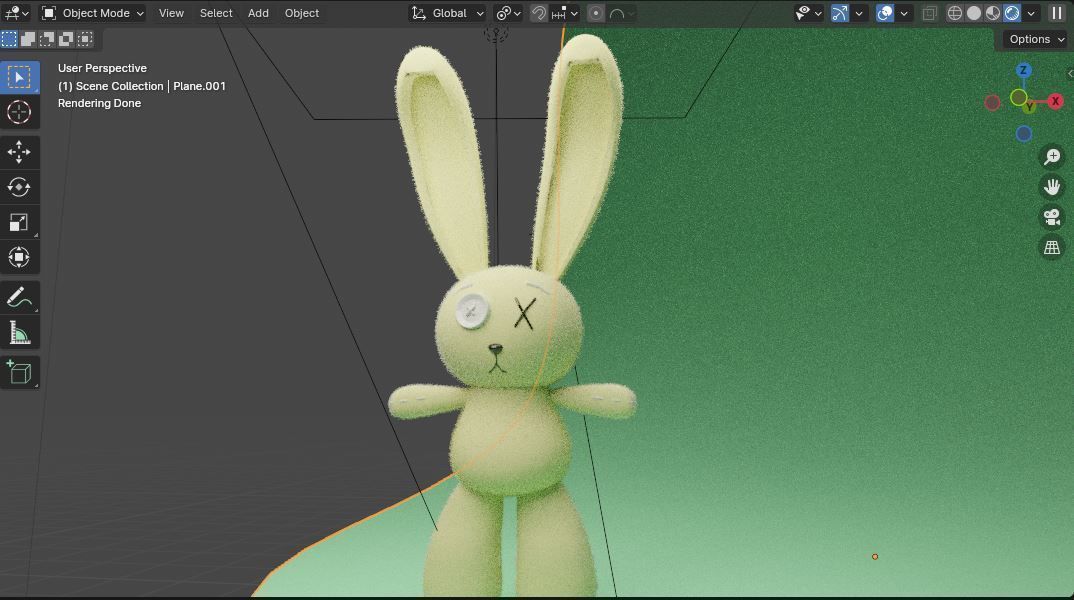 Bunny doll Free low-poly 3D model_1