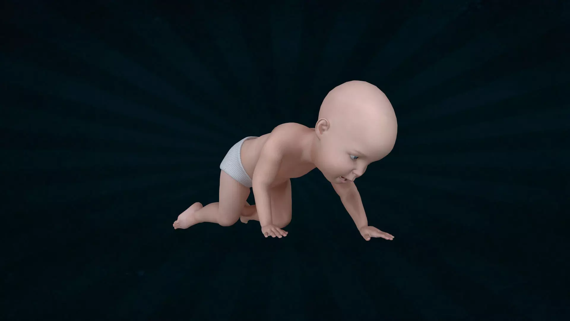 BABY-002 Crawling Animation 3D model
