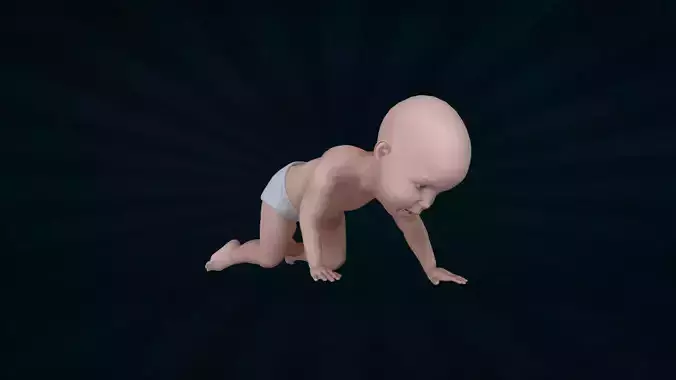 BABY-002 Crawling Animation 3D model