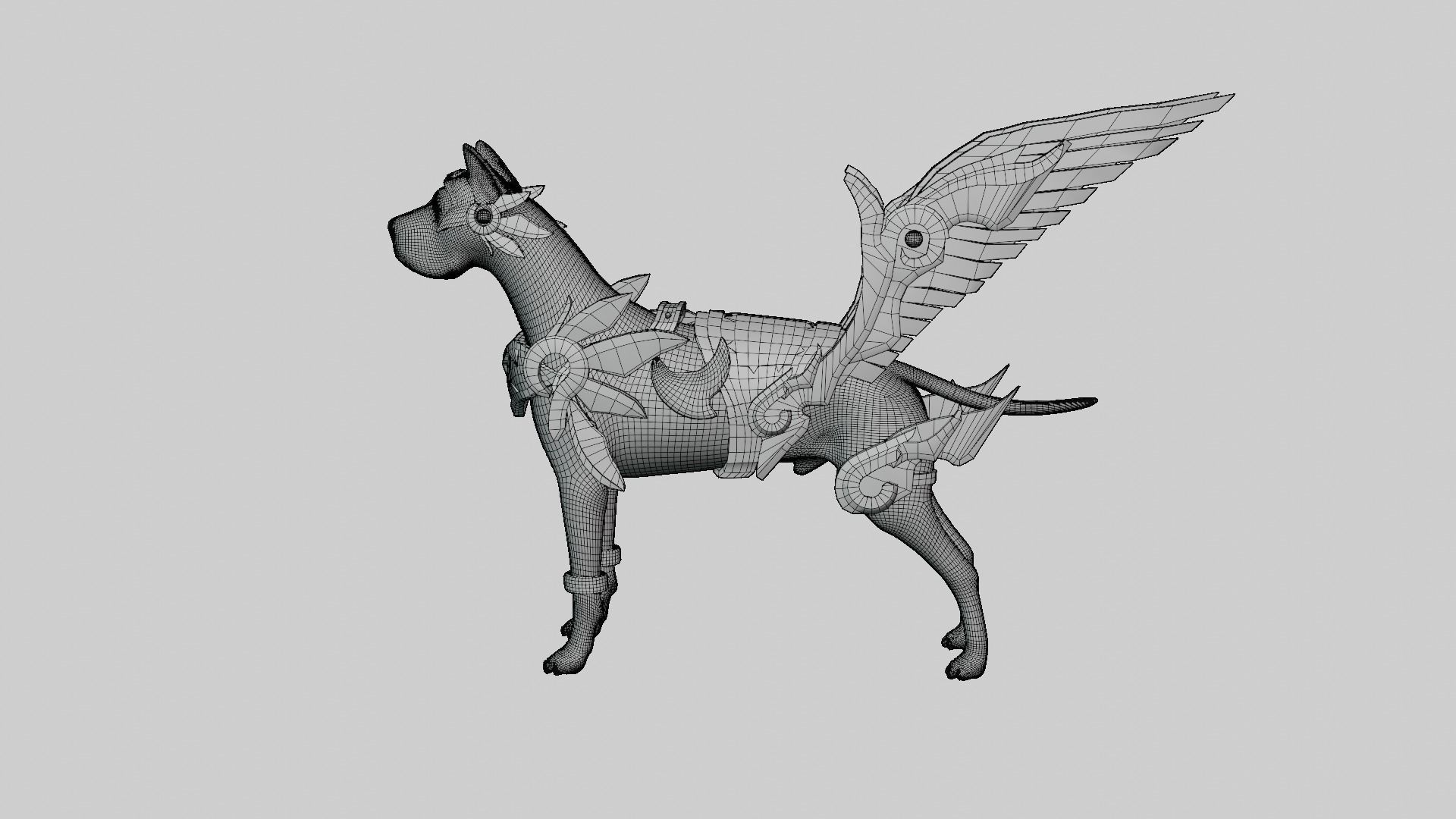 Dog Armor Fantasy 3D model_4