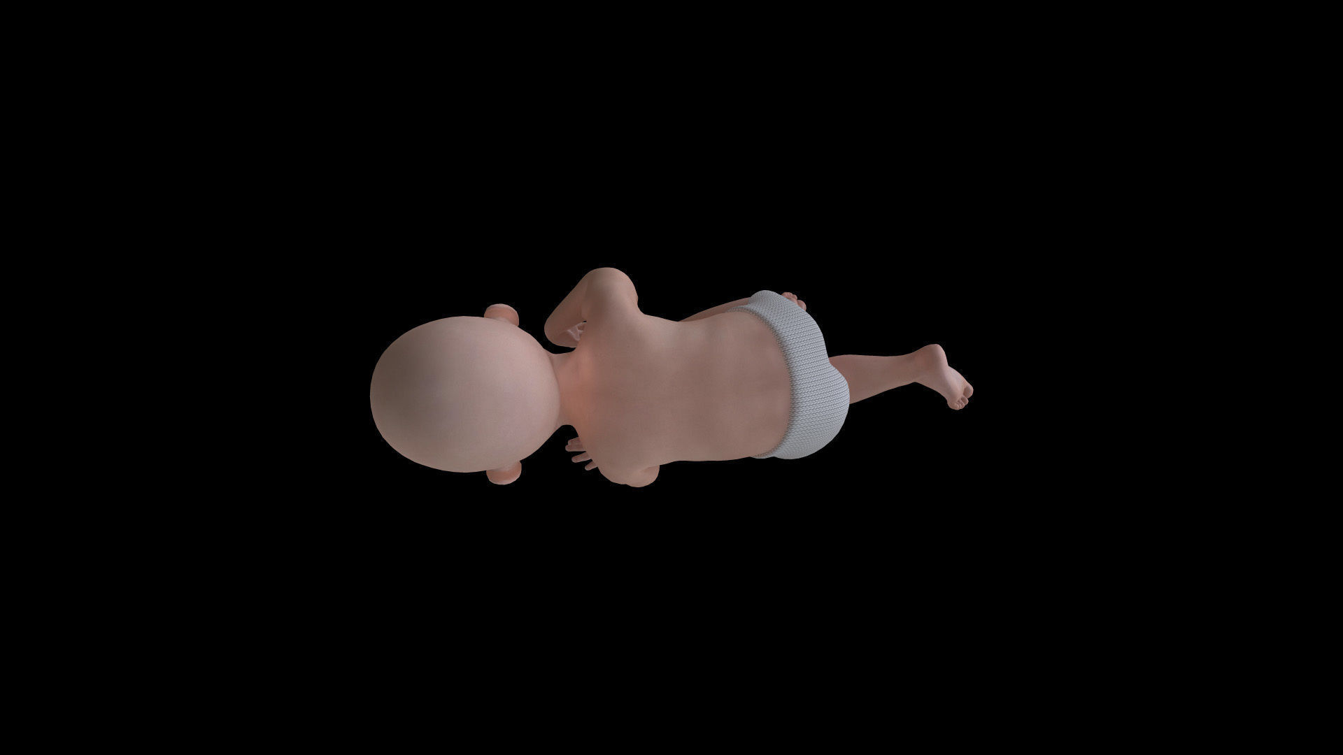 BABY02 Crawling Animation 3D model_5