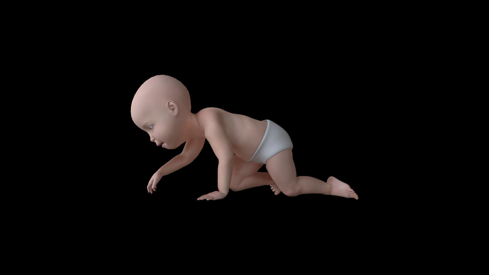 BABY02 Crawling Animation 3D model_6