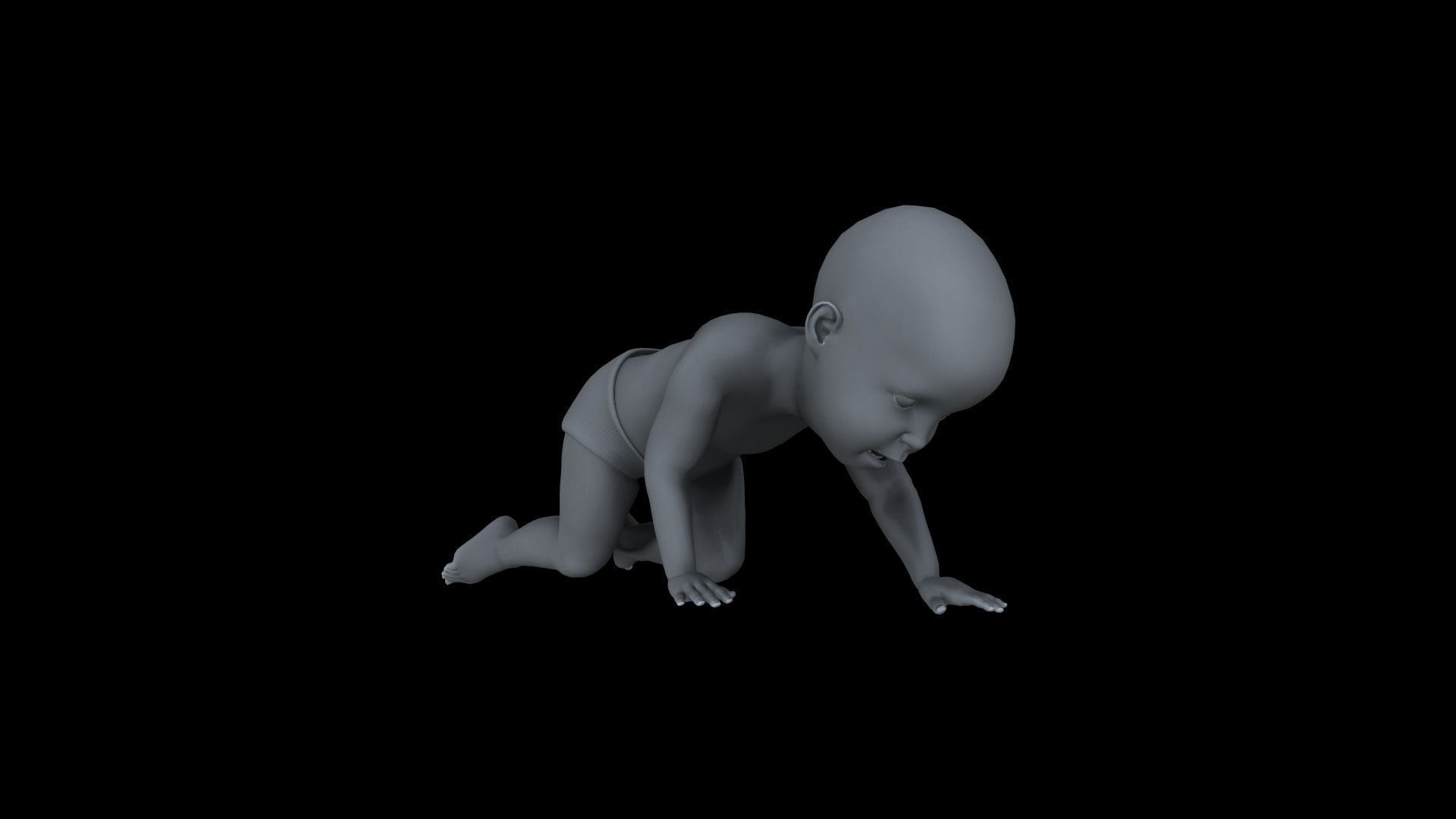 BABY02 Crawling Animation 3D model_4