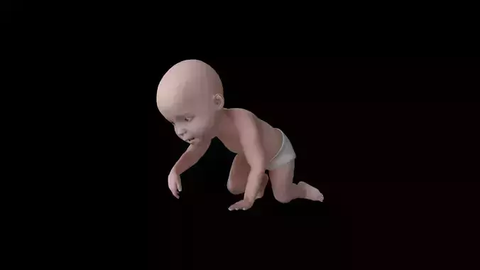 BABY02 Crawling Animation 3D model