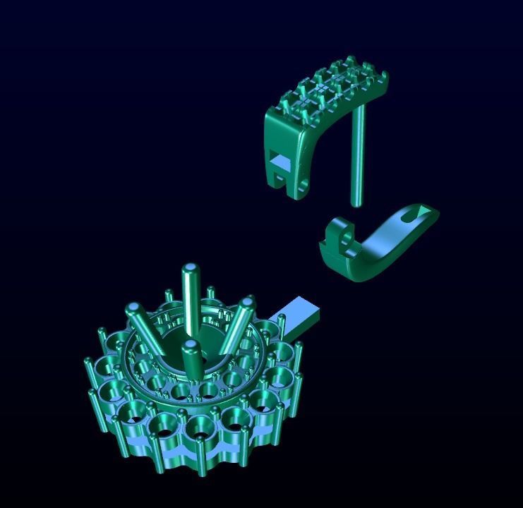 Diamond Halo Dangle Earrings 3D print model_4