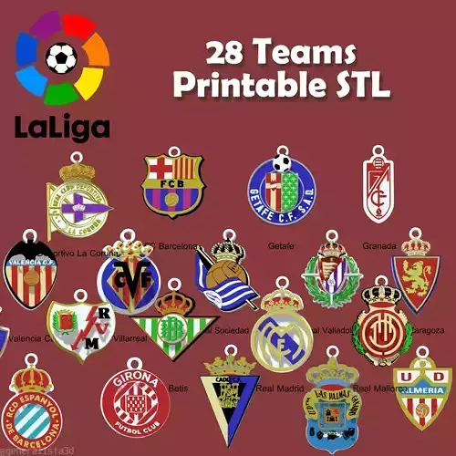 Spain League La Liga all teams printable 3D print model