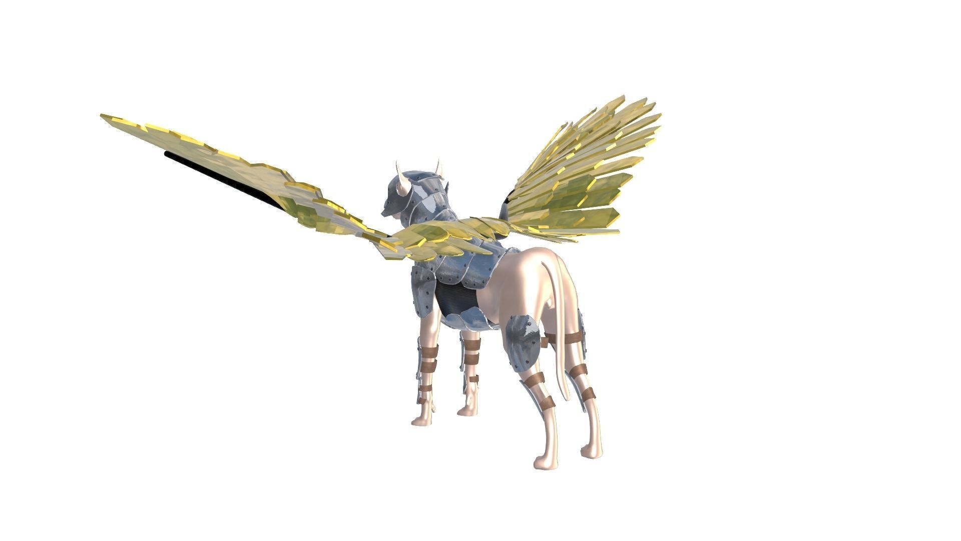 Dog  Armor Wing 3D model_2