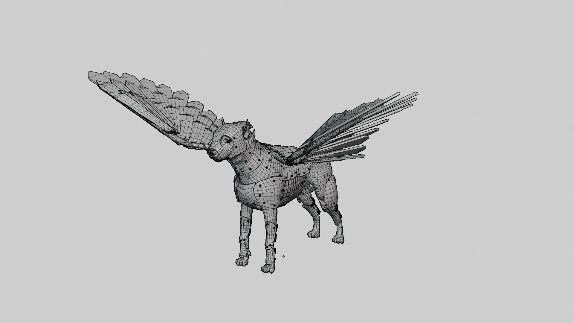 Dog  Armor Wing 3D model_3