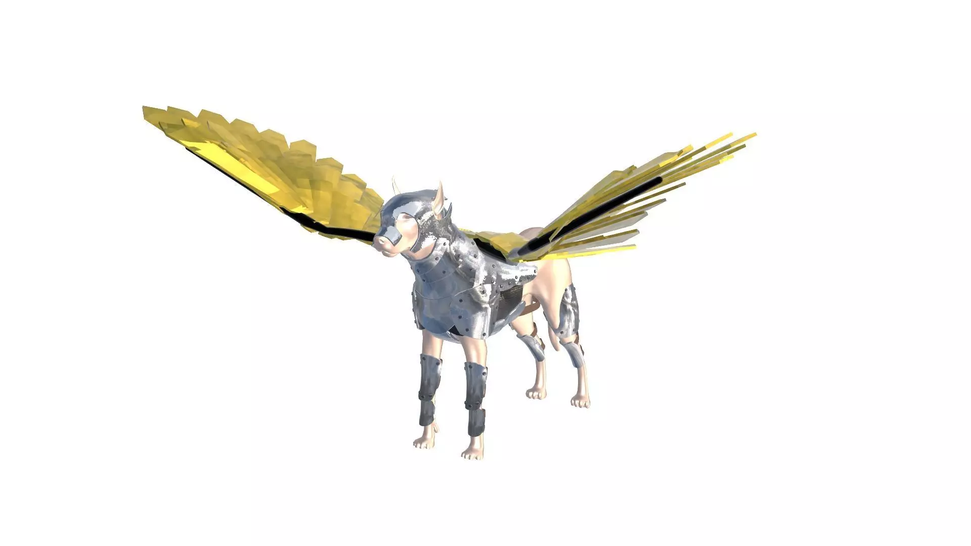 Dog  Armor Wing 3D model_0