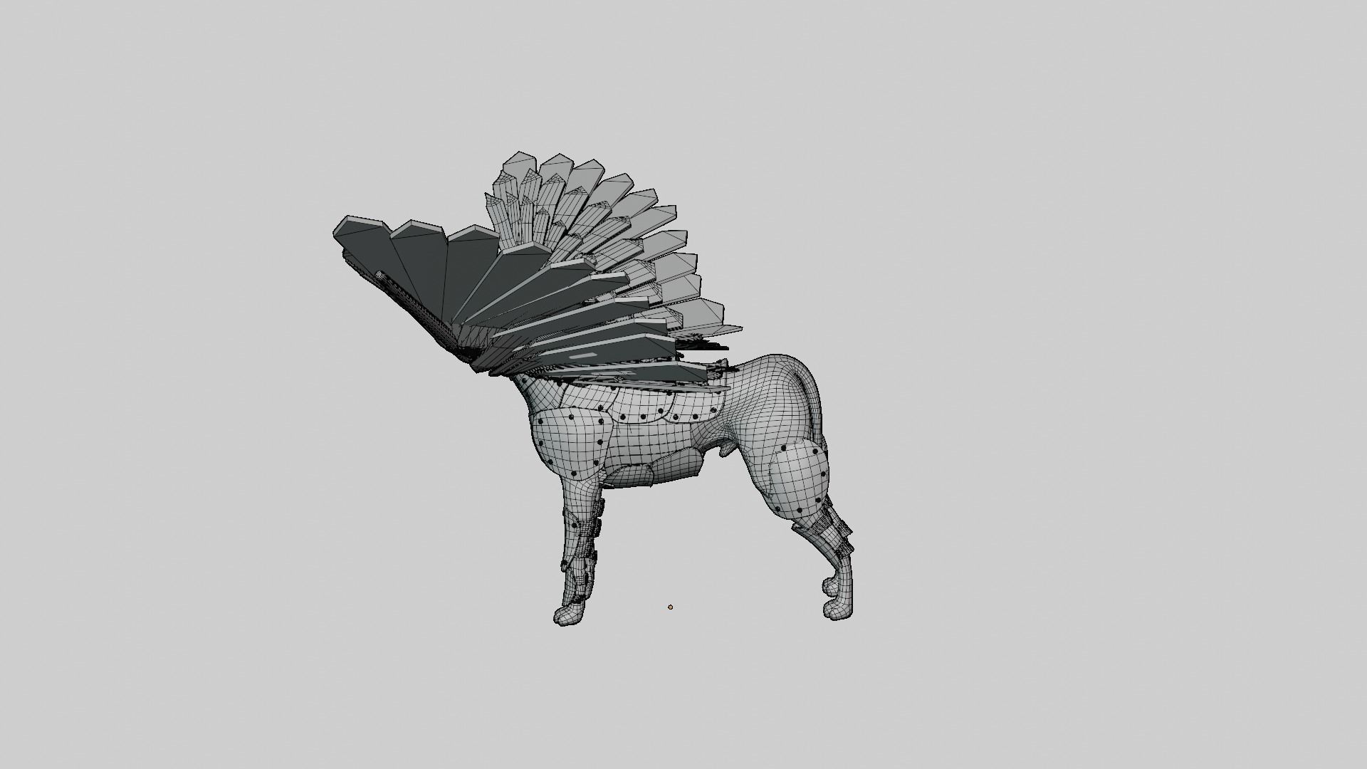 Dog  Armor Wing 3D model_4