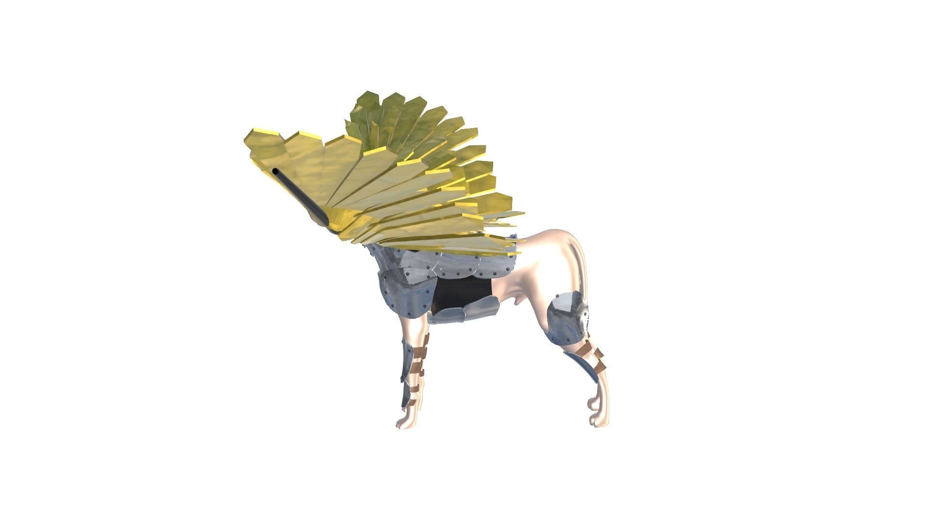 Dog  Armor Wing 3D model_1