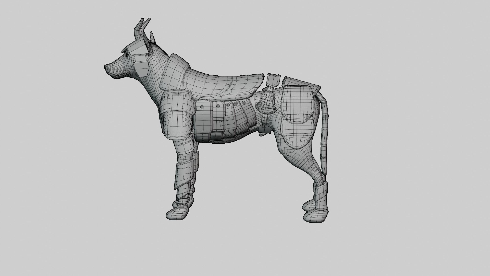 Dog Dark Armor 3D model_4