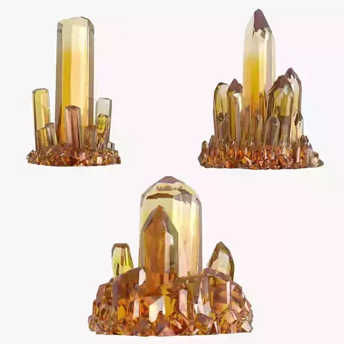 Crystal Yellow Low-poly 3D model