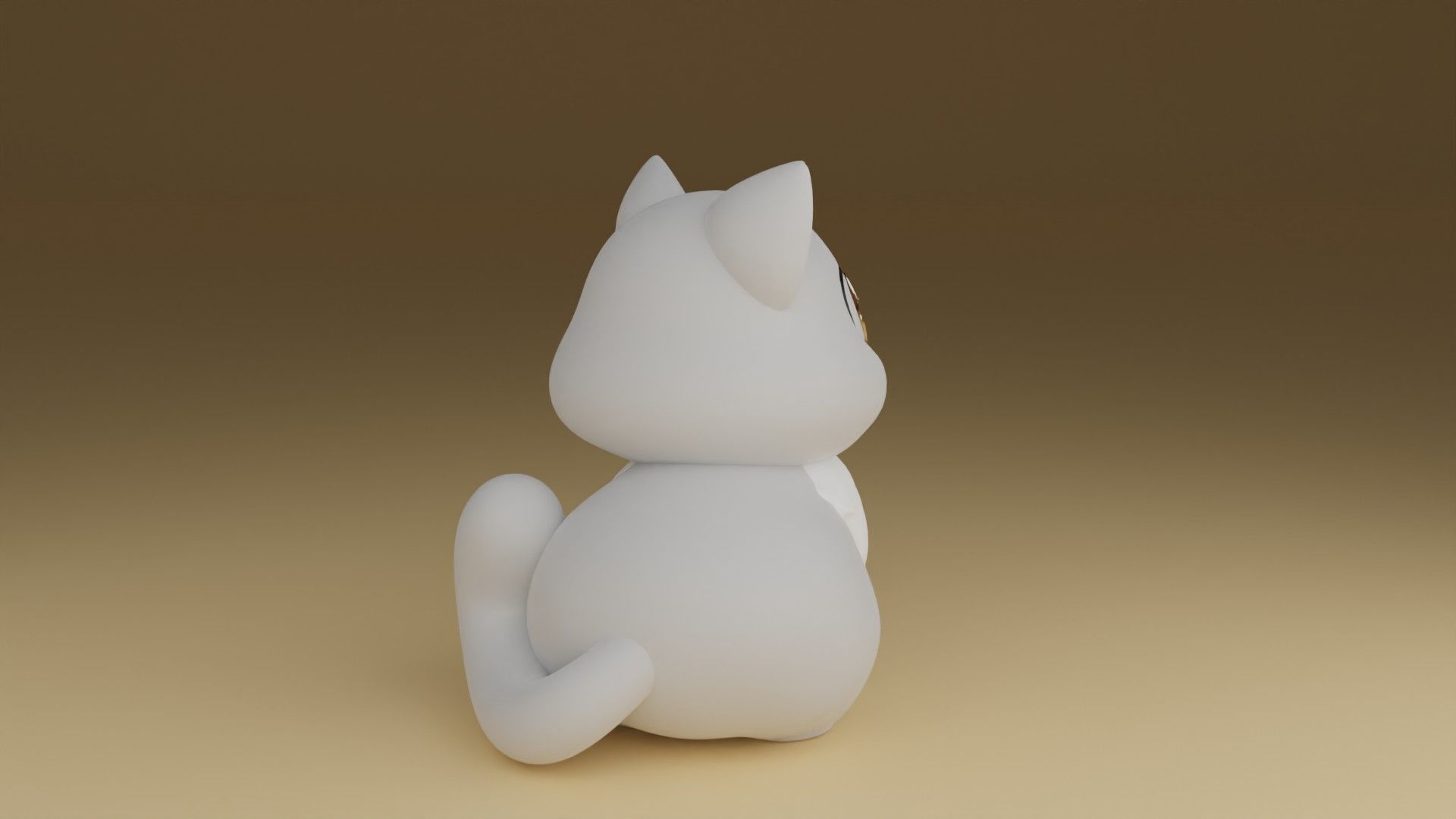 cute cat 3D print model_9