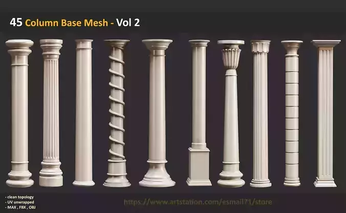 45 Column Base Mesh - Vol 2  